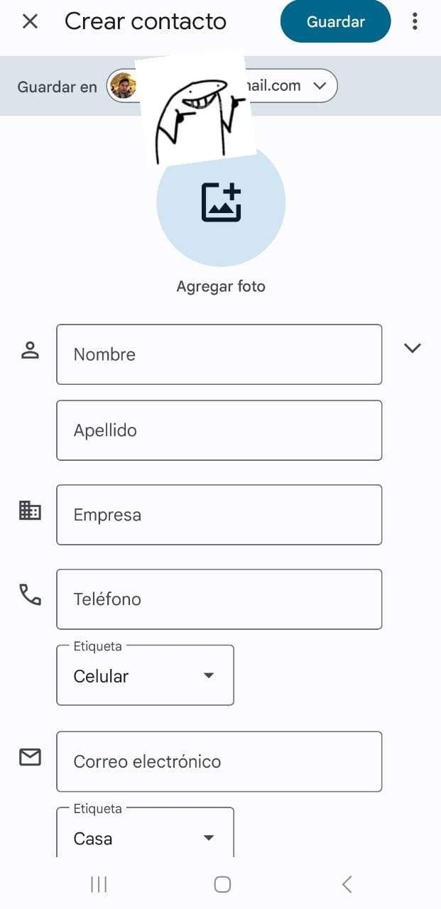 Guía completa de sincronización de contactos en Google 2 Puedes agregar contactos en diferentes cuentas de Google.