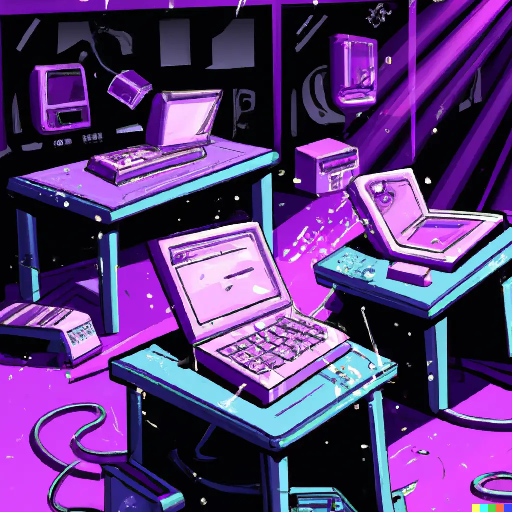 Ilustración de computadores conectados a internet
