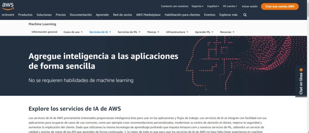 Página de Amazon Web Services.