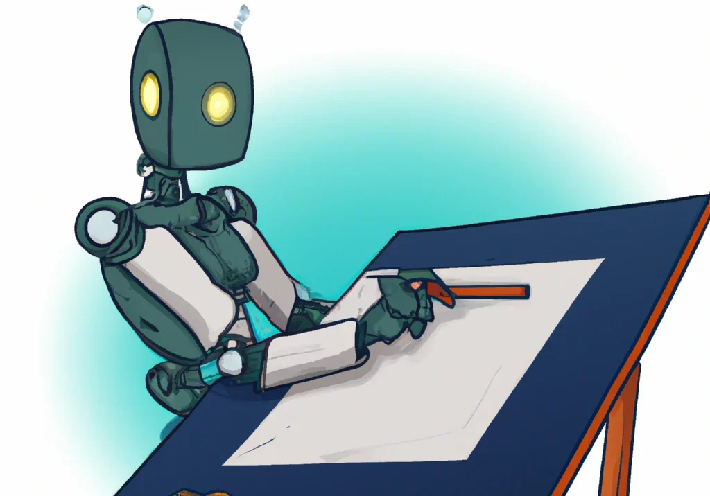 Robot dibujando una tabla.