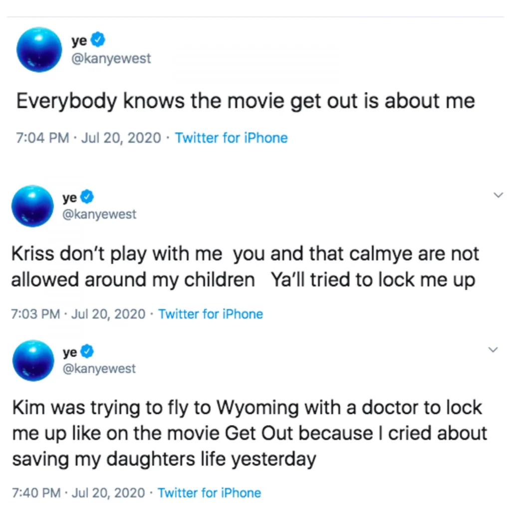  Tuits Kanye West sobre la familia Kardashian. 
