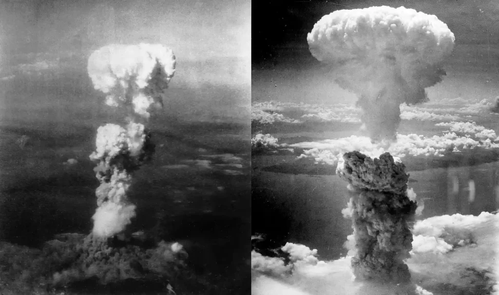 Las explosiones en Hiroshima y Nagasaki. Crédito: Wikimedia Commons