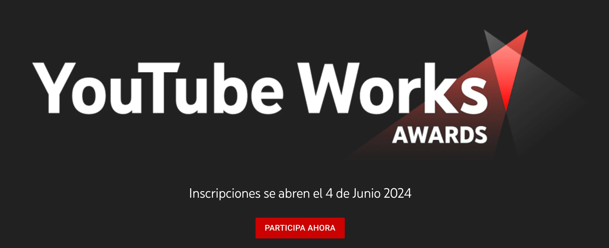 Captura de pantalla de los Youtube Works Awards.