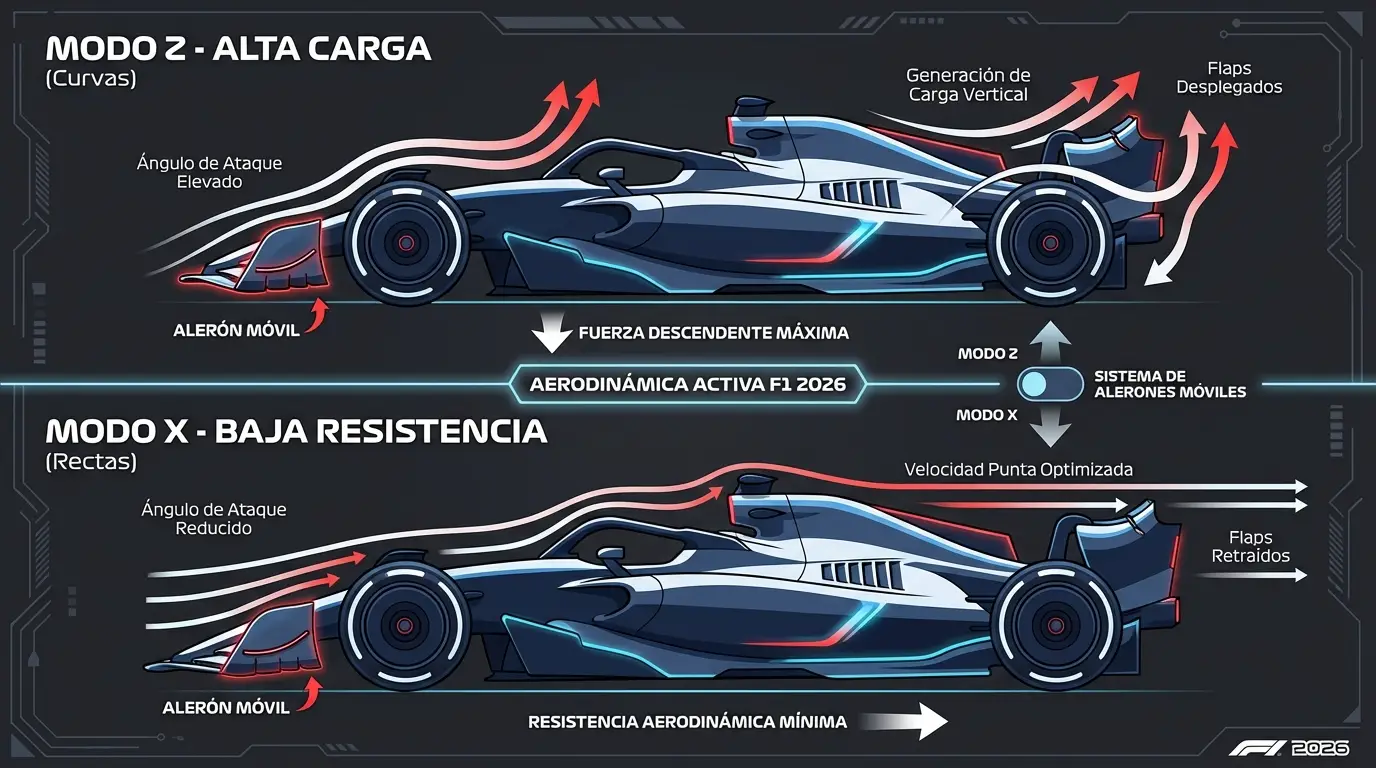 La verdad oculta tras la crítica de Verstappen a la F1 de 2026 2 El concepto de 'Aerodinámica Activa': Los coches cambiarán su forma en tiempo real para compensar la pérdida de potencia en rectas.
