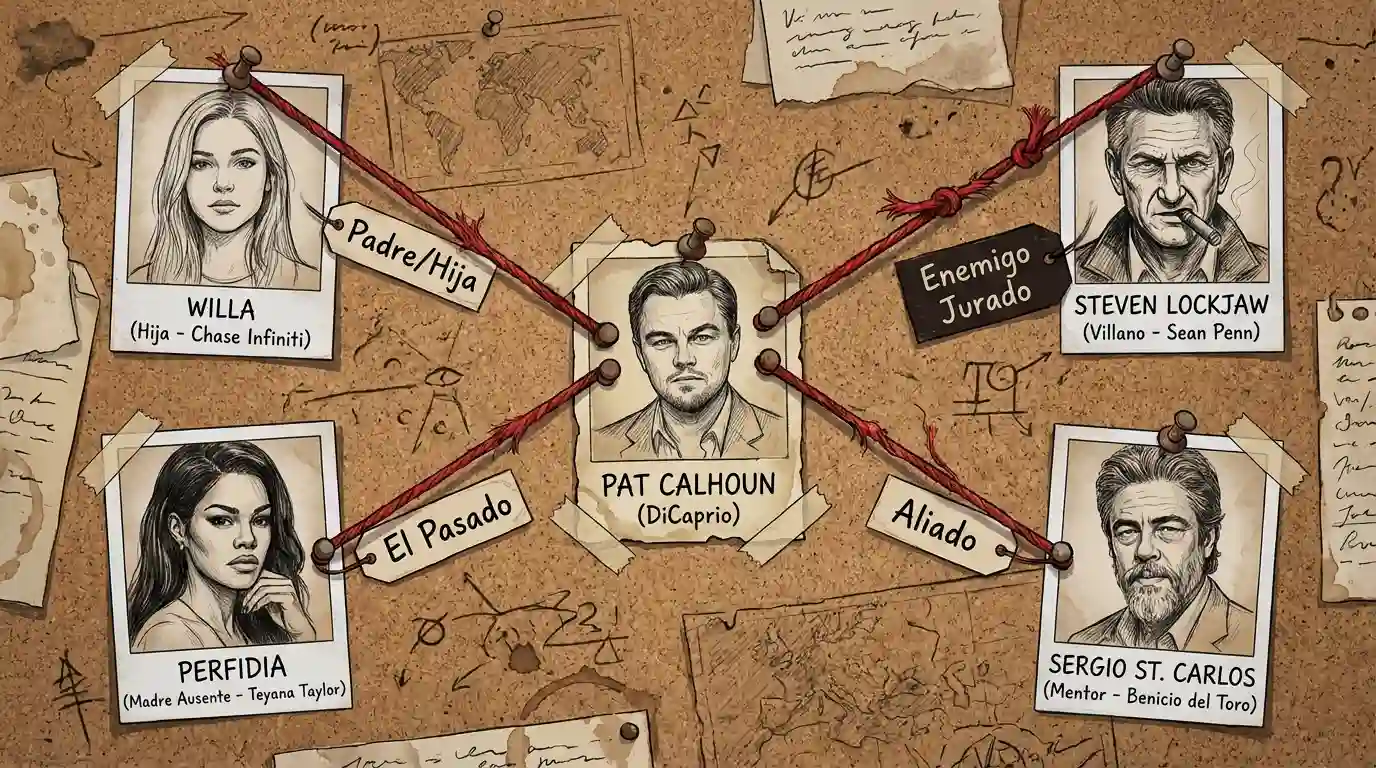 Red de conexiones: Cómo los personajes de 'One Battle After Another' entrelazan el pasado revolucionario con el presente familiar.