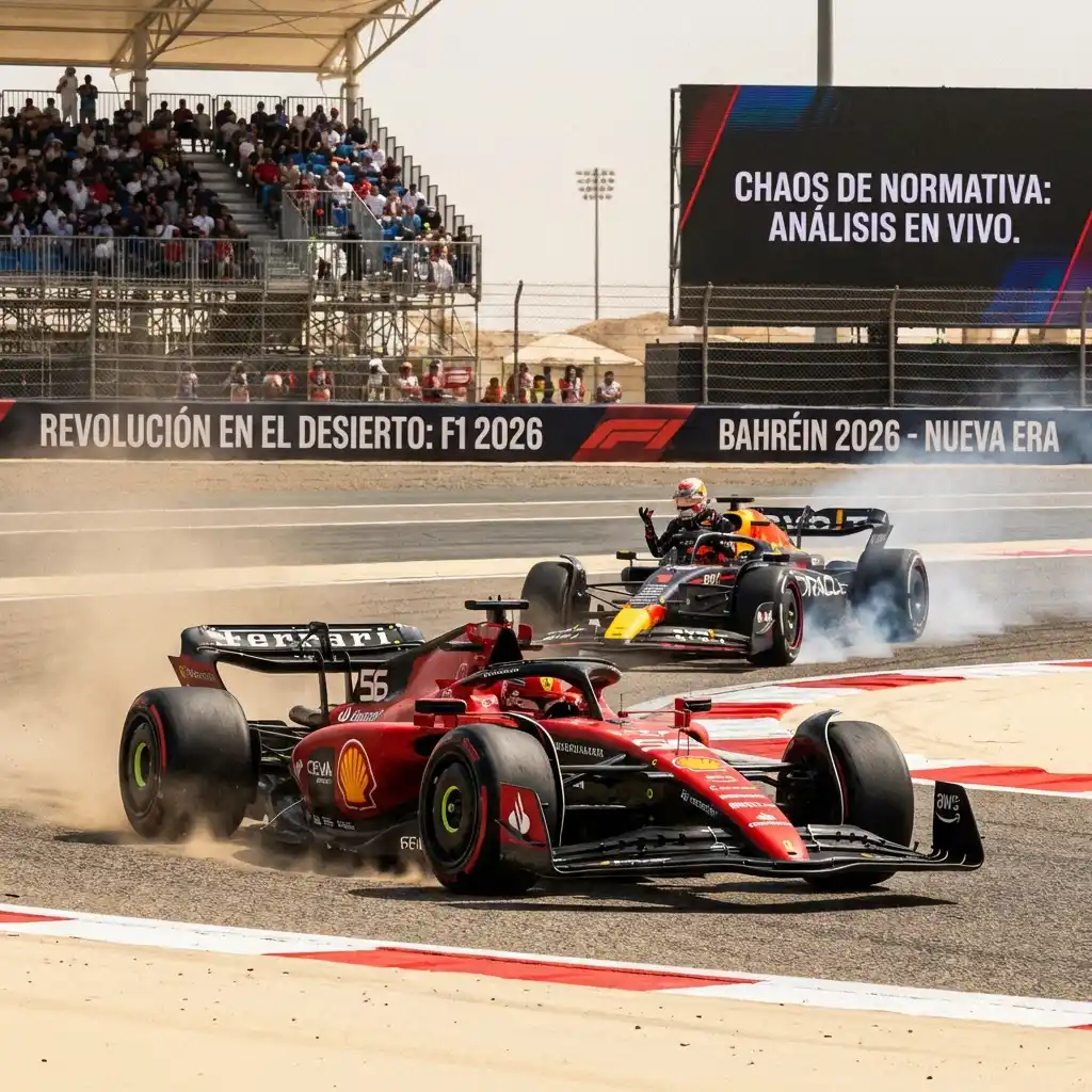 Revolución en el desierto: Crónica de los tests de F1 2026 en Bahréin. Bahréin 2026 marca el inicio de una nueva era en la F1. Analizamos el caos de la normativa, la furia de Verstappen y el resurgir de Ferrari en el desierto.