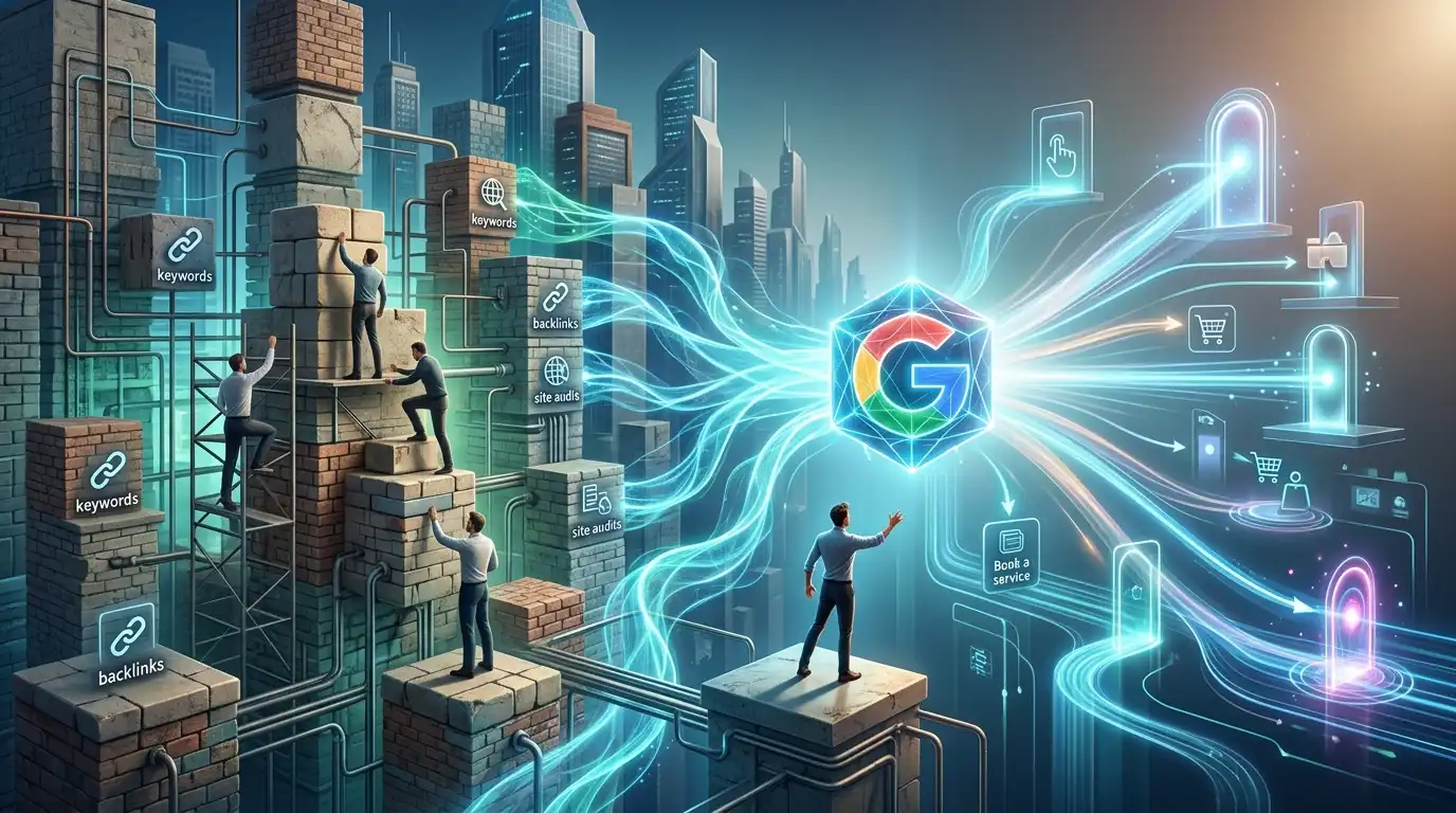 El impacto del agentic search de Google en las estrategias SEO actuales. Descubre cómo la inteligencia artificial autónoma de Google está transformando el SEO tradicional, priorizando acciones directas y revolucionando la web.