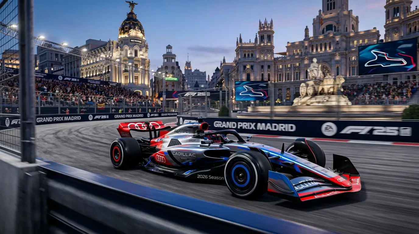 Qué trae el pack de la temporada 2026 de F1 25: análisis. Analizamos el F1 25: 2026 Season Pack de EA Sports. Descubre el nuevo circuito de Madrid, la llegada de Audi y Cadillac, y las reglas de aerodinámica activa.